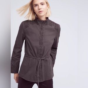 *NWT* Anthropologie Love Sam / Travis Cargo Beaded Jacket / Gunmetal / Large